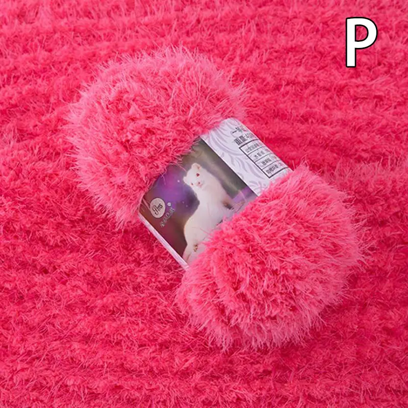 P 100 г/шарик длинные волосы пряжа с шерстью норки искусственный мех мохер шерстяная кашемировая пряжа для DIY ручная вязка крючком свитер нитки детские вязаные - Цвет: P