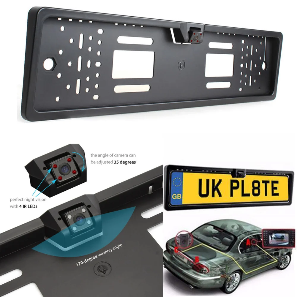 

In Car Reversing Camera Back Rear View Parking Plate Night Vision IR LEDs