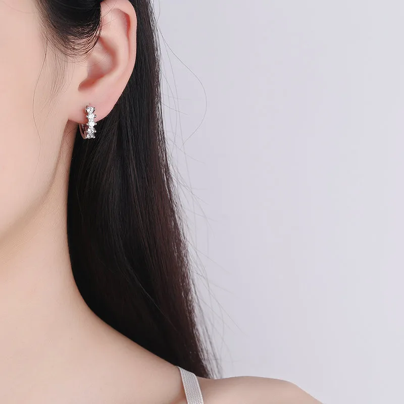 

Hot-selling Female Earring Fashion Temperament All-match Crystal Ear Jewelry Korean Style Popular Personality Zircon Ear Buckles
