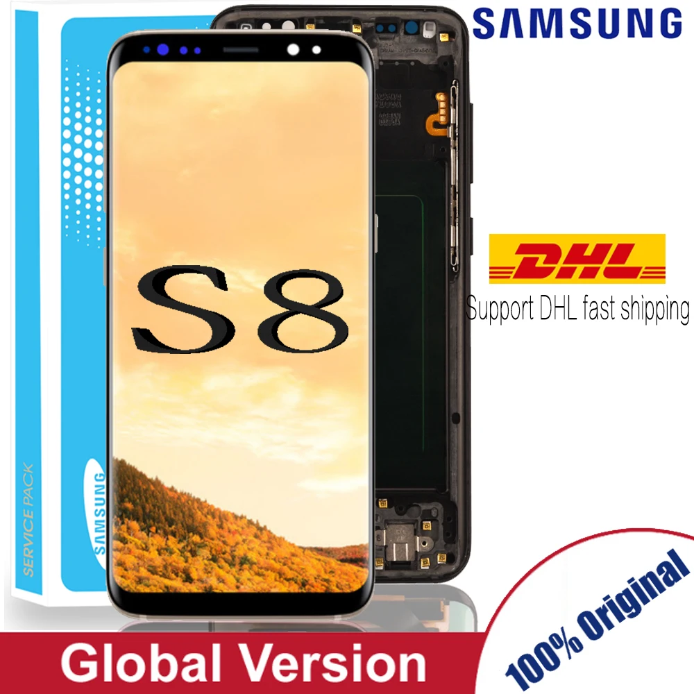 100% Оригинальный Amoled ЖК дисплей с рамкой для SAMSUNG Galaxy S8 G950F G950FD Plus G955 G955F сенсорный