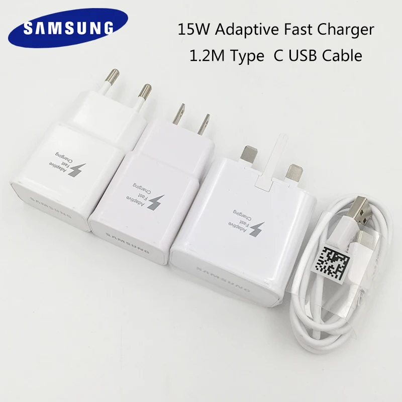 Быстрое зарядное устройство Samsung S8 S9 plus 15 Вт 9 В 1 67 А дорожный адаптер usb кабель Type C
