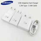 Быстрое зарядное устройство для Samsung S8, S9 plus, 15 Вт, 9 В, 67 А, адаптер для путешествий, кабель USB Type-C для Galaxy S10, S8, S9 Plus, Note 10, 9, 8 +, C5, C7, C9 pro