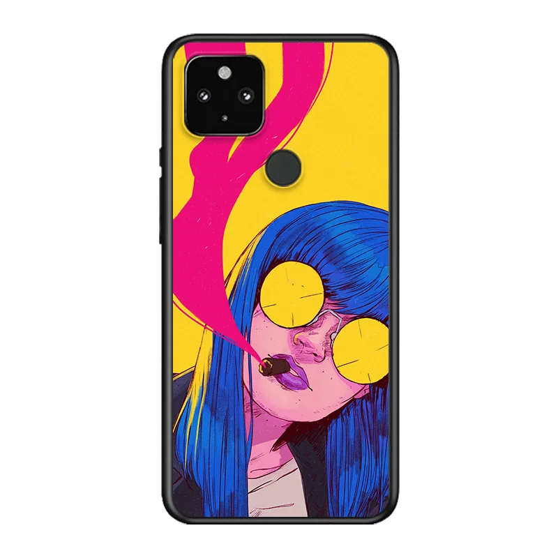 

Cool Smoke Nicotine Soft TPU Silicone Black Cover For Google Pixel 5 4A 5G 4 XL Phone Case