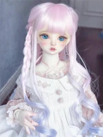 bjd doll wig pink blue gradual curly hair wigs for 13 16 bjd sd dd yosd doll high temperature silk bjd wigs doll accessories