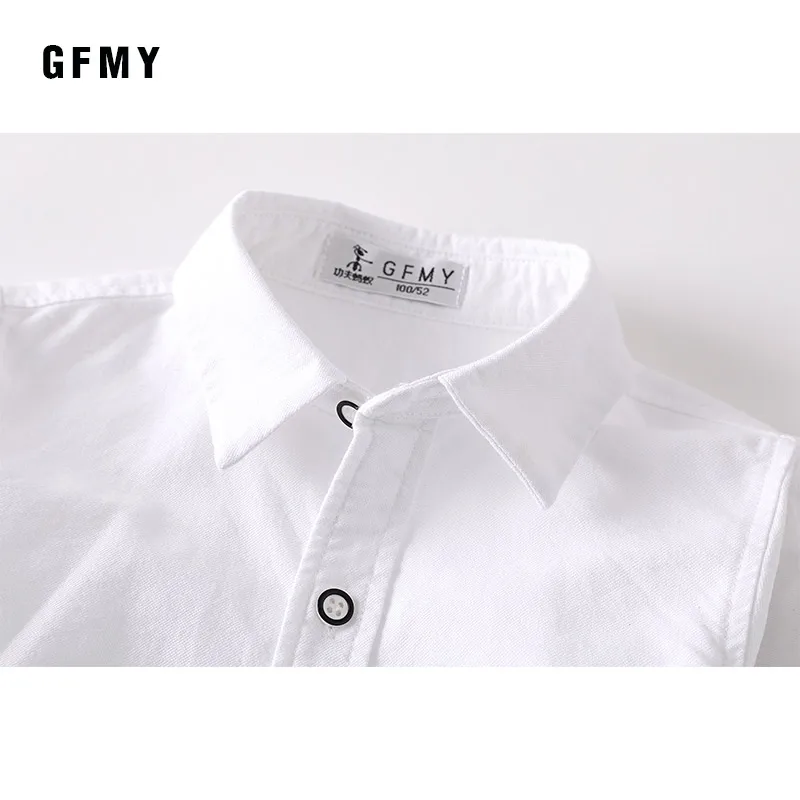 GFMY белая хлопковая рубашка с длинным рукавом для мальчиков повседневная