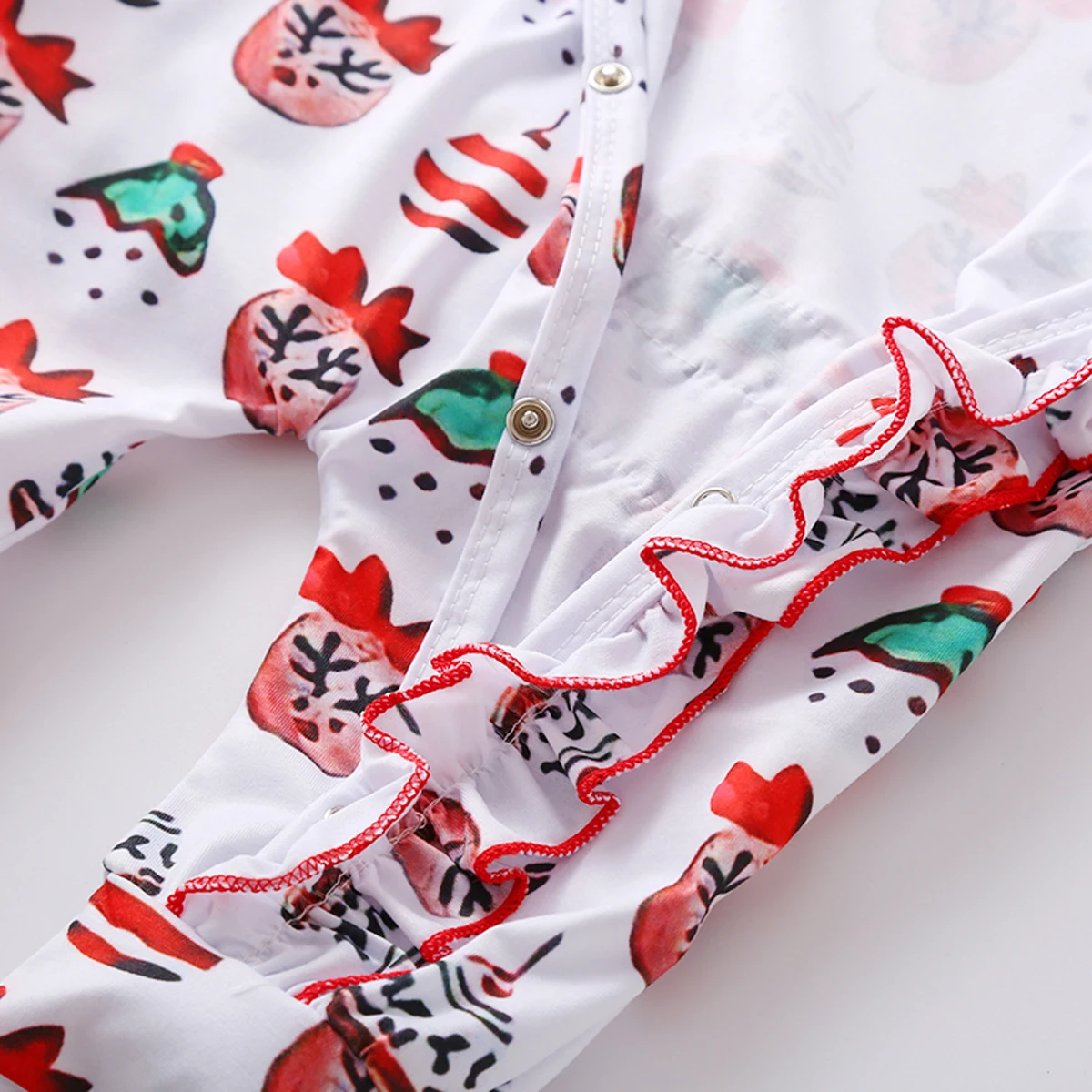 

2020 Christmas Newborn Baby Girls Boys Clothing Set Long Sleeve Ruffle Cartoon Figure Print Romper + Headband 3-24M Clothes