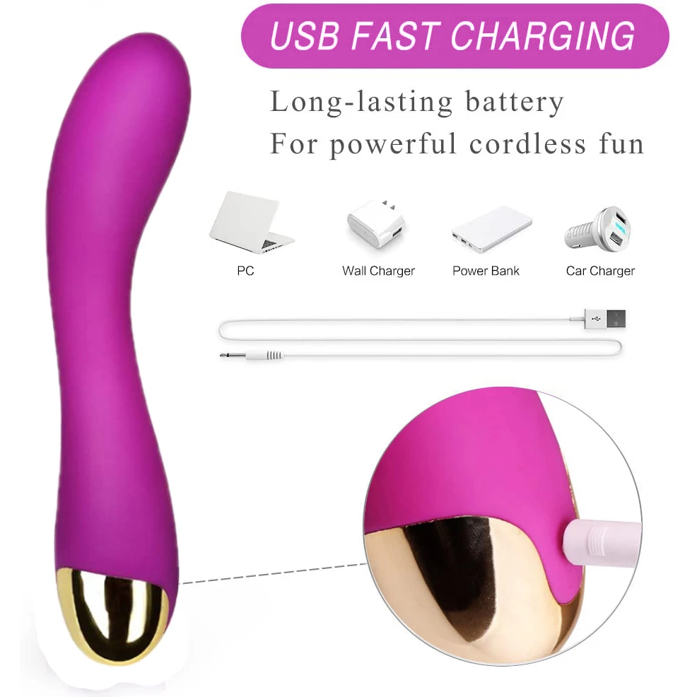 Классический G-Spot вибратор Usb зарядка Стимулятор клитора изогнутый