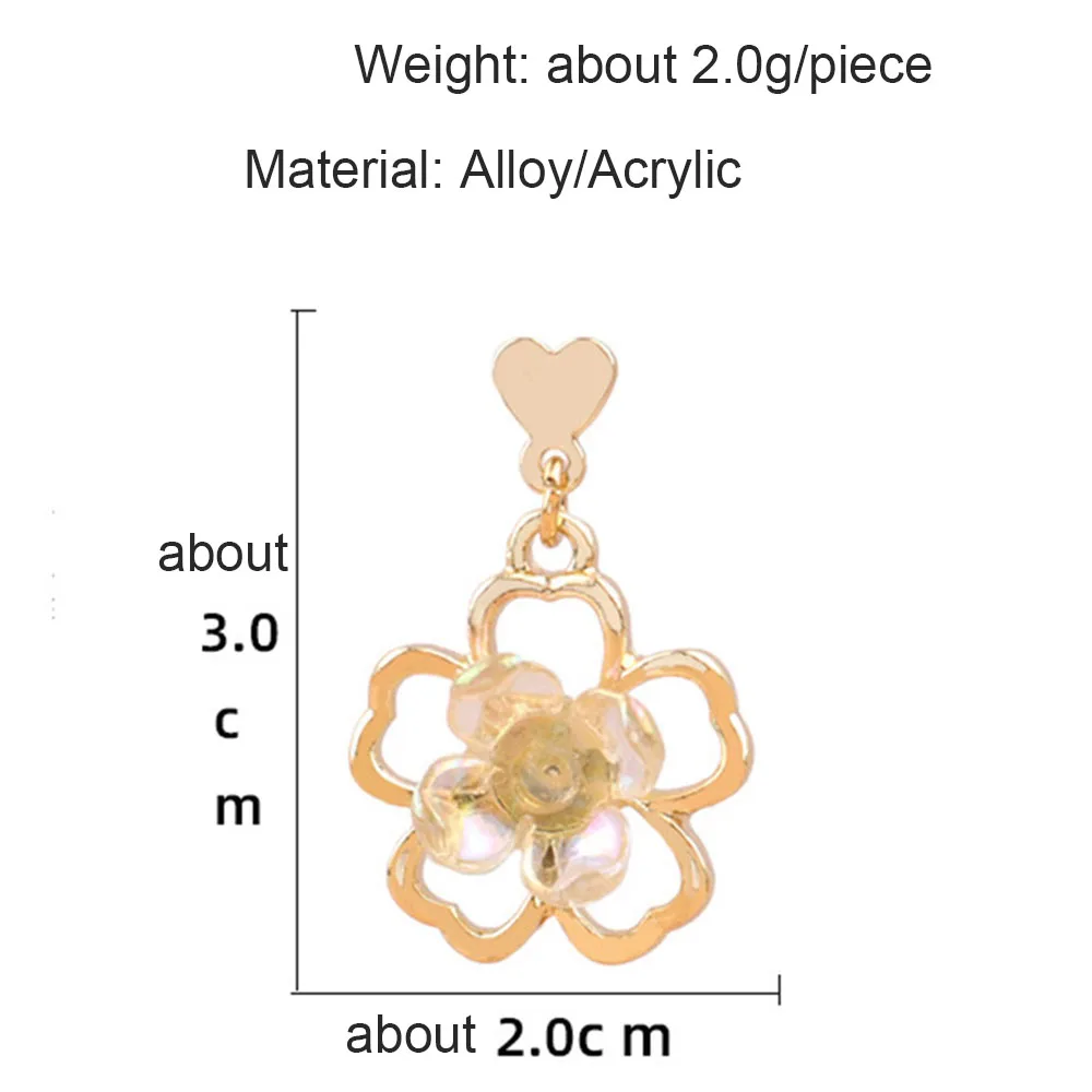 

New 925 silver needle ins style retro small fresh compact wild three-dimensional acrylic flower earrings sweet