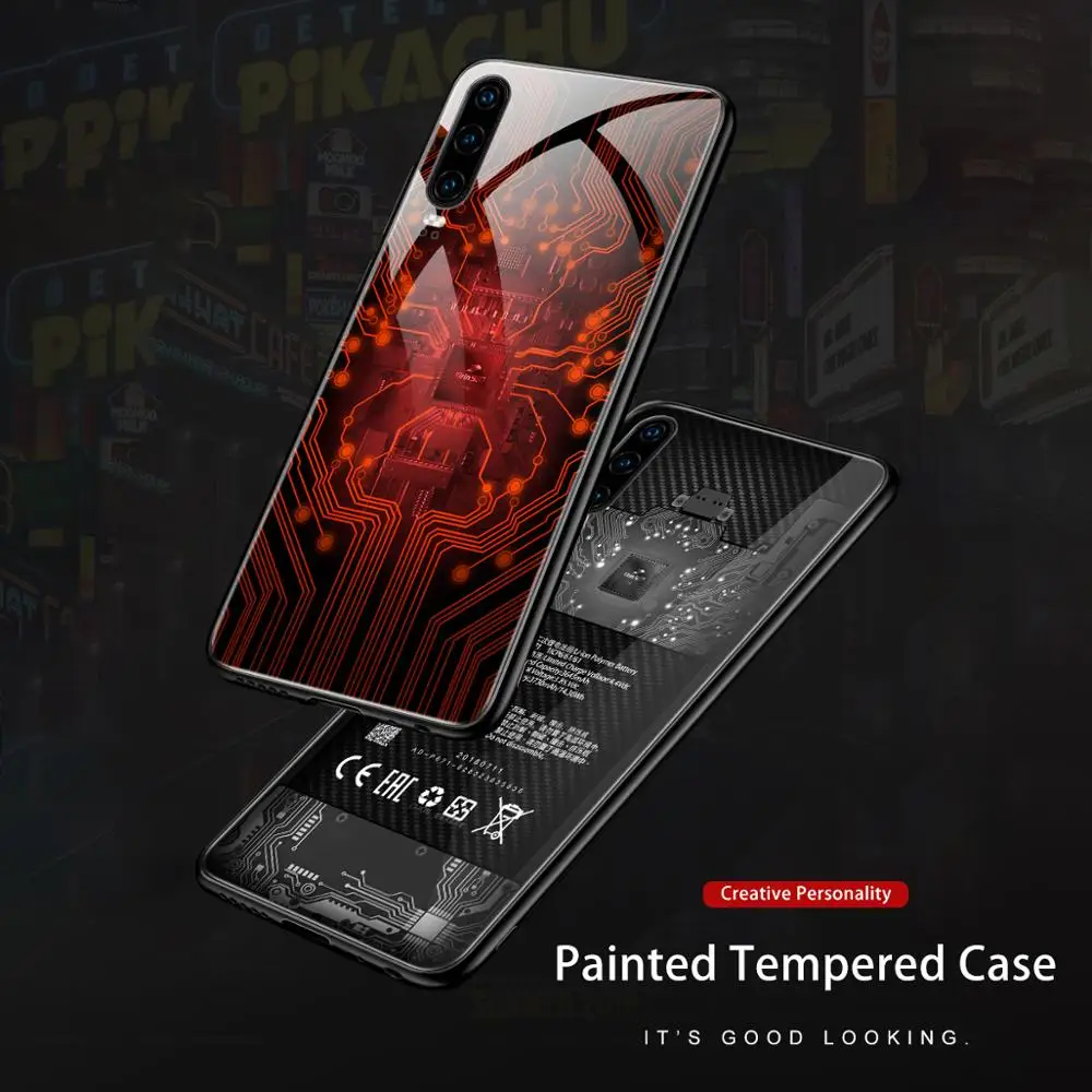 GKK чехол из закаленного стекла для huawei P30 Pro Lite, защитный противоударный мягкий край, Рисунок высокой четкости, чехол для huawei P30 Pro
