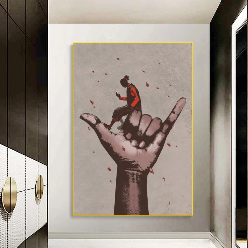 Современный абстрактный постер большая ручная вывеска Картина Настенная