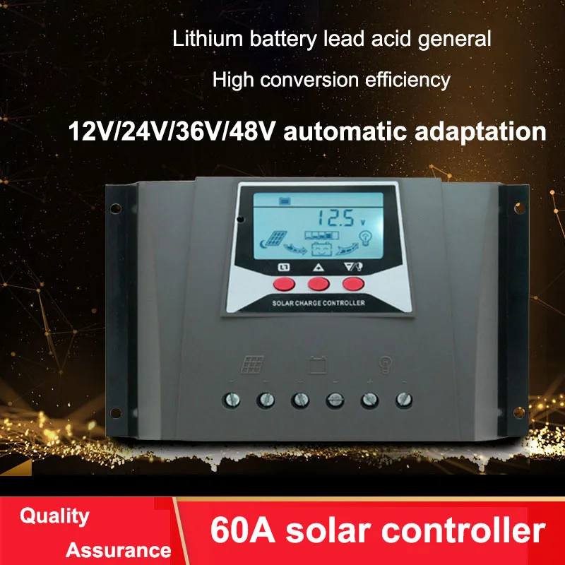 Automático da Bateria de Lítio do Ferro do Carregador do Painel Regulador Solar Universal Fotovoltaico Controlador 60a 12v 24v 48v 60v 80v