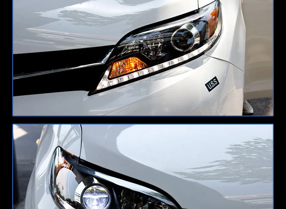 Фара для автомобиля Toyota Sienna 2011- фары Противотуманные фары Дневные ходовые огни DRL H7 светодиодный Биксеноновая лампа автомобильные аксессуары