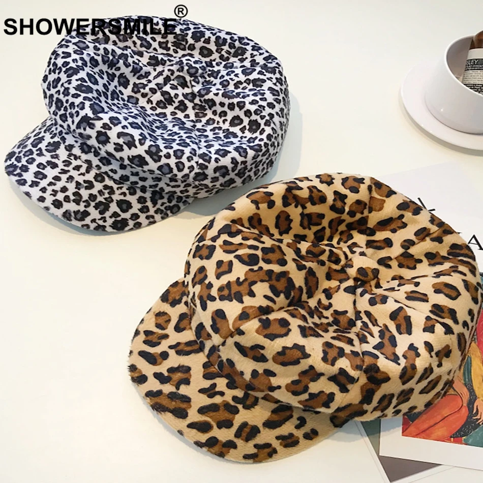 SHOWERSMILE кепки газетчика зимняя хлопковая восьмиугольная шляпа Женская