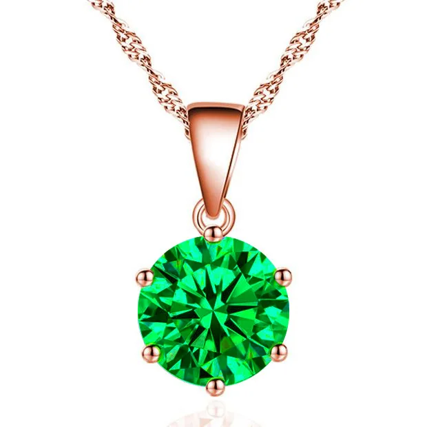 

Female necklace new fashion exquisite six-claw zircon necklace colorful pendant necklace jewelry gift