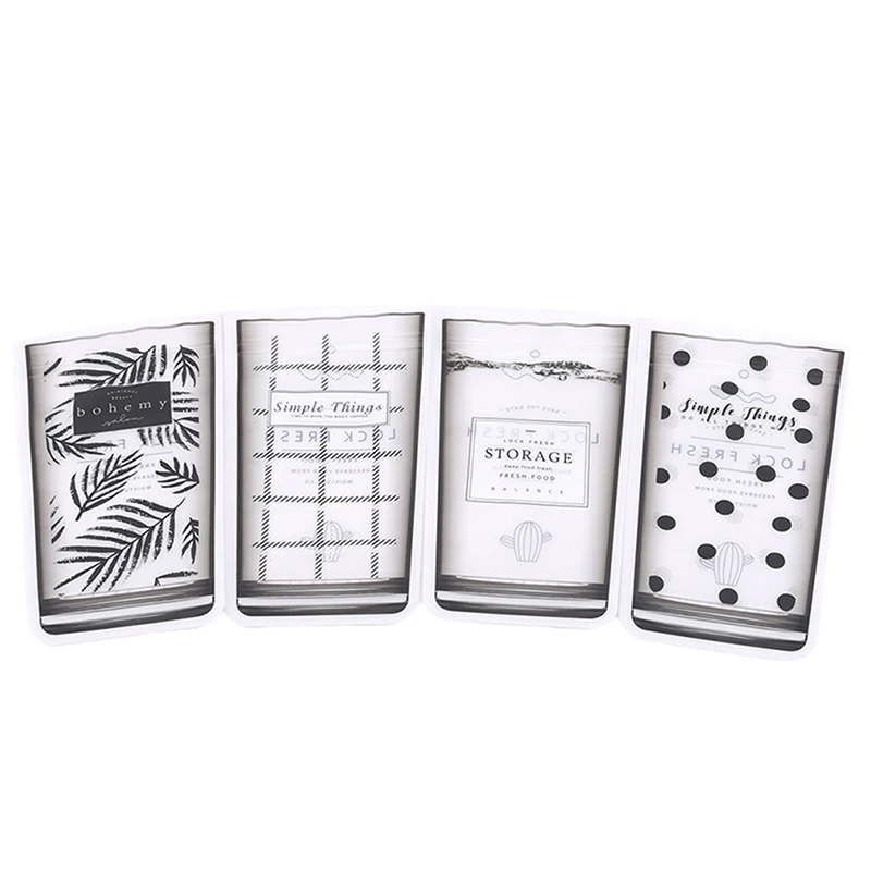 4 шт многоразовый стоьте вверх Ziplock мешок чашки пакеты для сохранения свежести