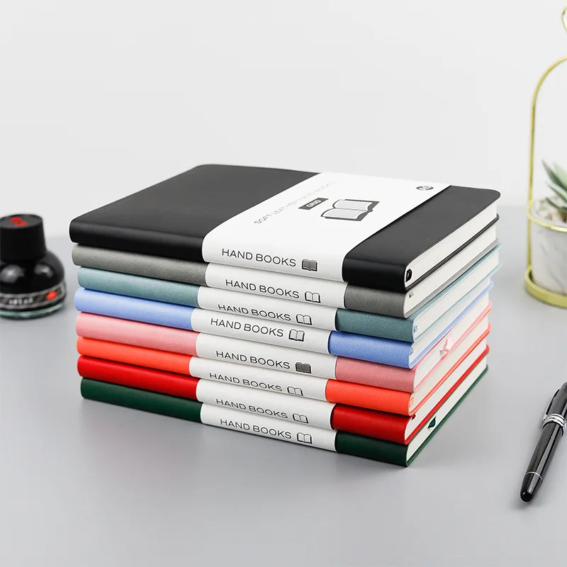 

Weekly Planner Simple Ins Notebook With Hard Cover Imitation Leather Checkered Blank Page Horizontal Line Journal Handbook