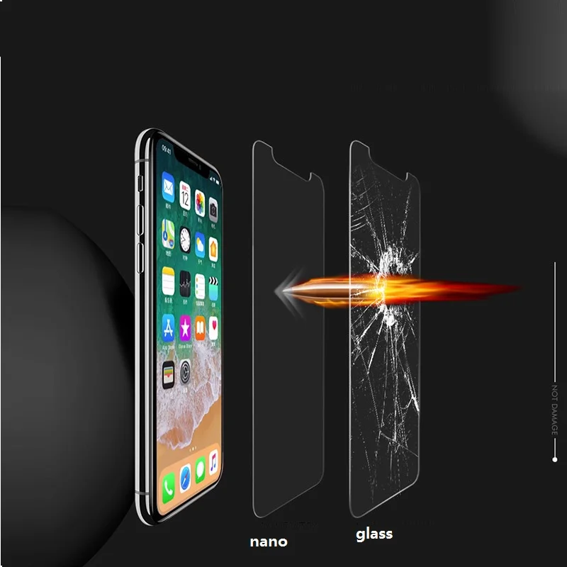 Прозрачная мягкая защитная нано пленка для экрана iPhone X XR XS Max Защита 11 Pro (не