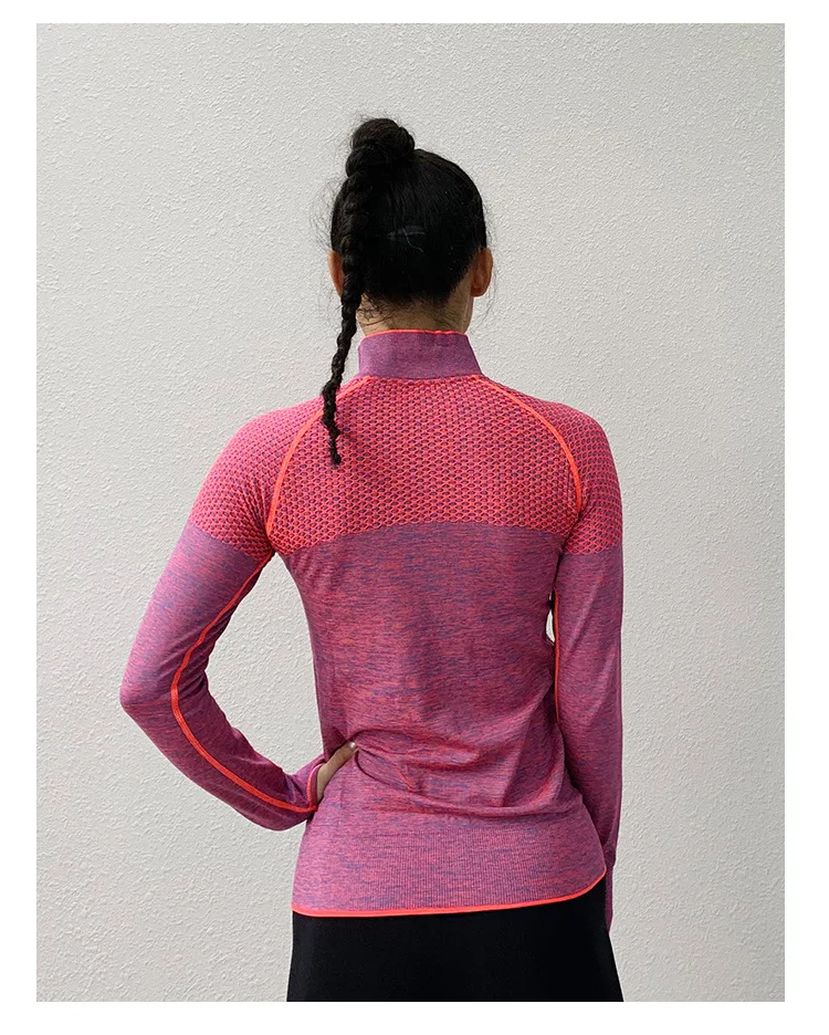 Женская одежда для йоги жакет молния кардиган с длинным рукавом стоячий воротник