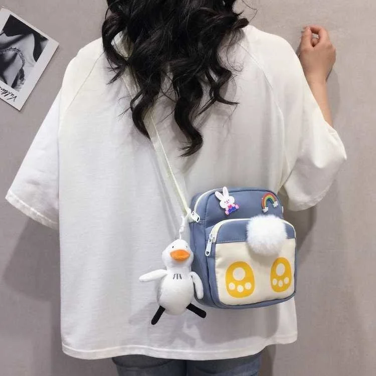

Cute cute funny personalized printing bear's paw soft girl student's shoulder bag