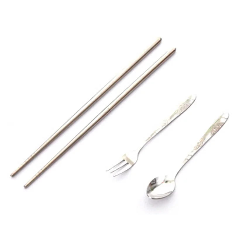 Random Colors Portable Traveling Dinnerware Sets Mini Stainless Steel Tableware Fork 3pcs | Дом и сад