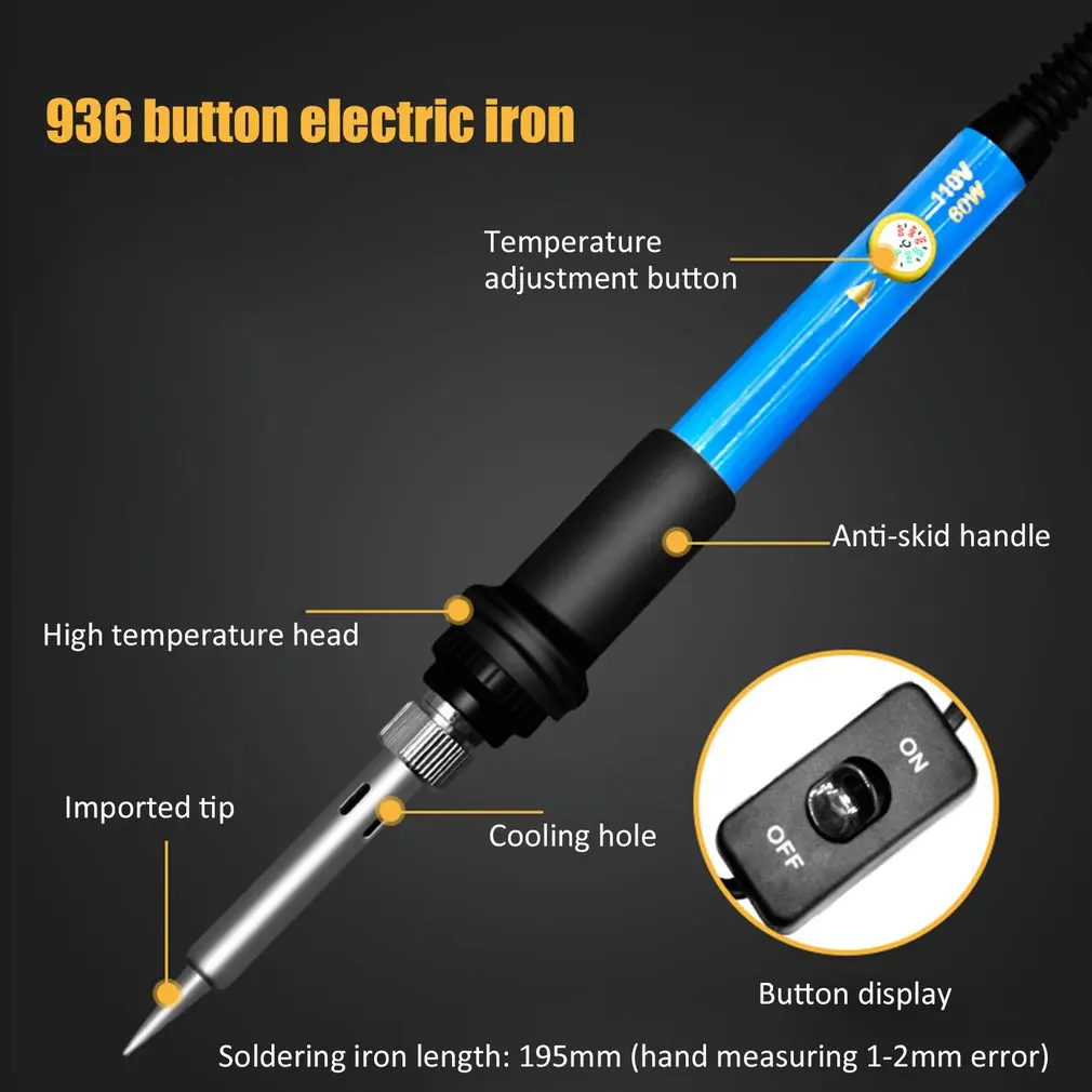 

Temperature Control Switch Soldering Iron 379 Pieces Digital Multimeter Electrician Repair Welding Tool Set