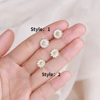 new sweet girl two tone daisy stud earring fashion charm lady summer fresh jewelry suitable for girlfriends gift earring