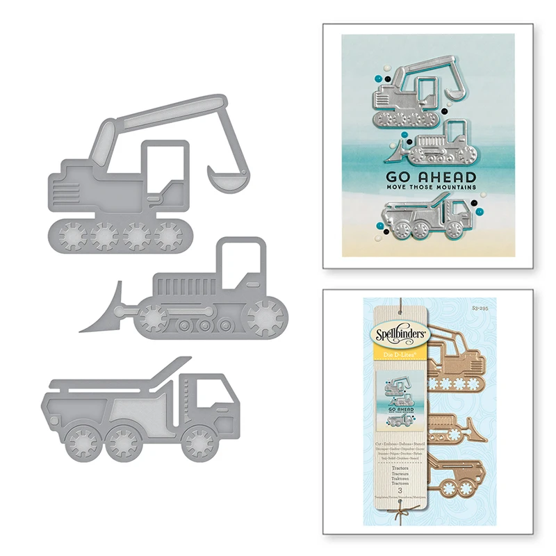 

2020 New DIY Words Engineering Vehicle Pattern Background 3D Metal Cutting Dies Scrapbooking For Paper Stencil Craft Card Making
