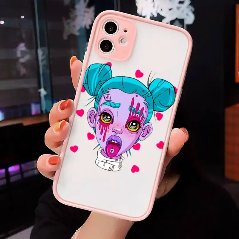 

Art Devil sexy Bad girl smoke eyes Phone Cases Matte Transparent for iPhone 7 8 11 12 s mini pro X XS XR MAX Plus cover funda