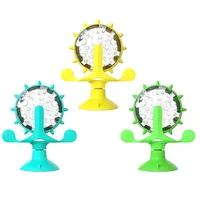 cat slow feeder windmill treat dispensing dog puzzle toys powerful suction cup pet treat toy puzzle feeder turntable