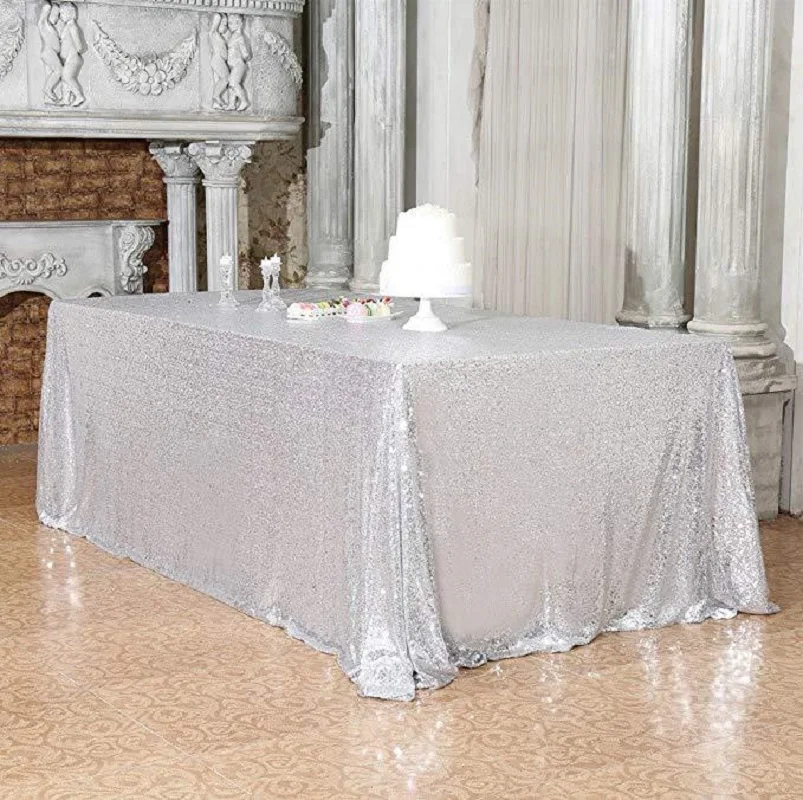 1Pcs Rose Gold Sequin Tablecloth Glitter Round Rectangular Table Cover For Christmas Wedding Birthday Home Party Banquet Decor | Дом и сад