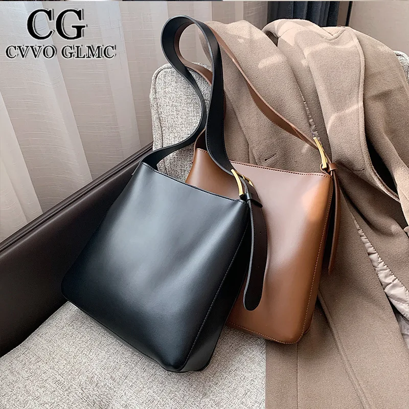 

Cvvo Glmc Pure color PU shoulder bag fashion casual messenger bag 2021 new female bag luxury female bag shopping bag