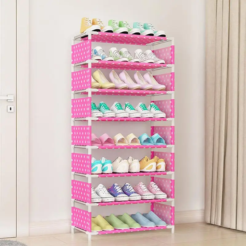 Многоуровневый стеллаж для хранения обуви домашний шкаф полка с Металлическими