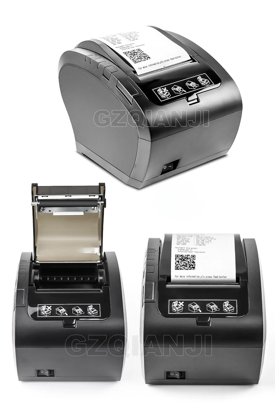 GZ8002 80 мм Термопринтер автоматический резак ресторан кухня POS принтер USB+ Серийный+ Ethernet Wifi Bluetooth принтер