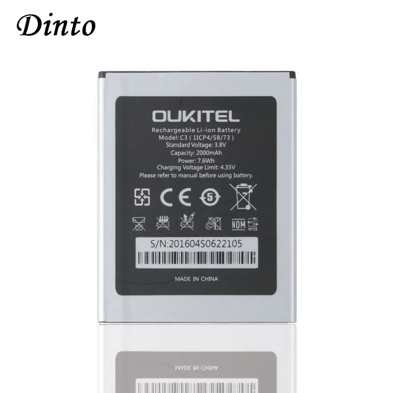 Dinto 1 шт. Новинка 2000 мАч Oukitel C3 Мобильный телефон Аккумулятор для телефона сменный