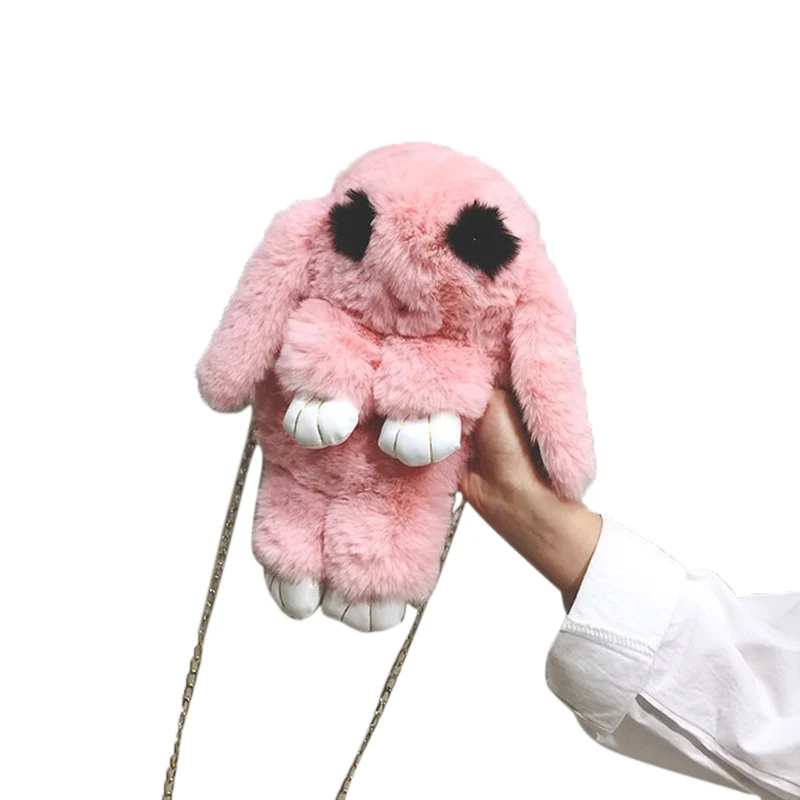 P Женские плюшевые сумки в Корейском стиле с принтом животных, Kawaii, школьные сумки для девочек, плюшевые сумки в форме кролика, сумки-мессенджеры - Цвет: P