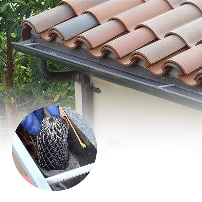 

4PCS Roof Gutter Filters Expand Aluminum Filter Strainer Stops Blockage Leaf Drains Debris Drain Net Cover G