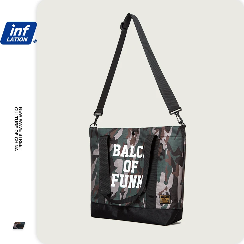 Сумка INFLATION с надписью модная камуфляжная дорожная сумка уличная в стиле хип хоп