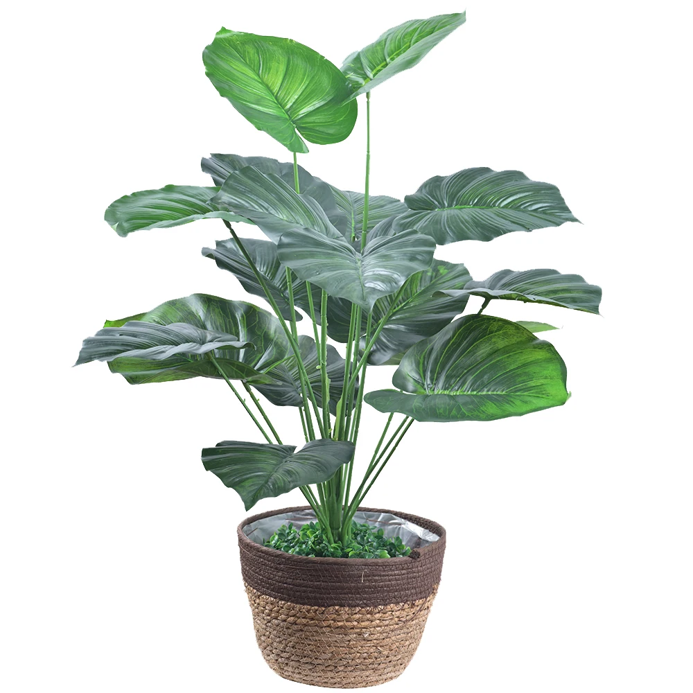 

70CM 18 ForkLarge Artificial Plants Monstera Plastic Tropical Palm Tree Branch Fake Coconut Tree Home Living Room Office Decor