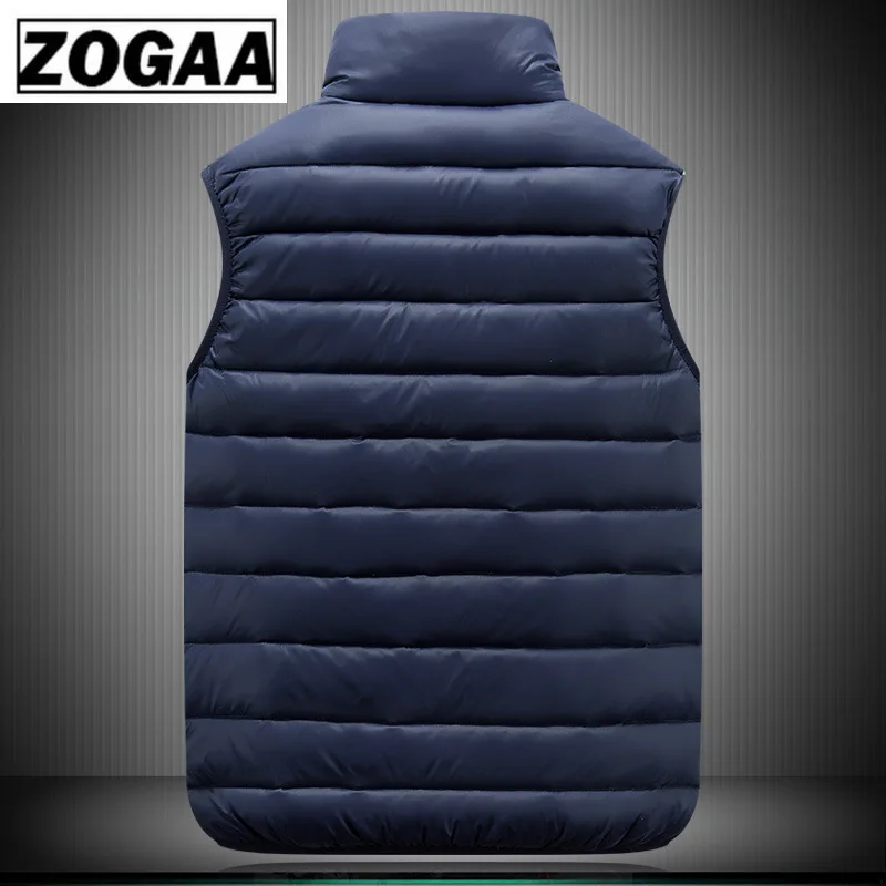 

ZOGAA Winter Men Women Parkas Vest Couple Lightweight Jacket Solid Stand Collar Zipper Down Cotton Jacket Vest Plus Size S-6XL