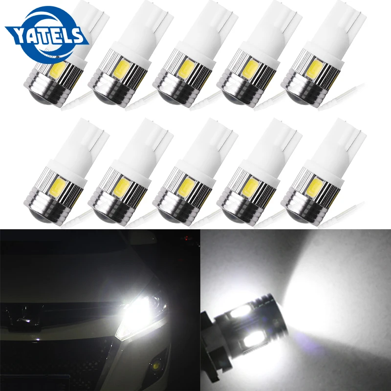 10 шт. высокого качества T10 W5W 6 светодиодный 194 501 автомобилей 5630 SMD Интерьер