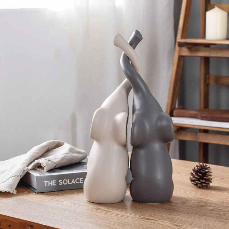 Модные легкие Роскошные домашние предметы интерьера милые парные Слоны лебедь