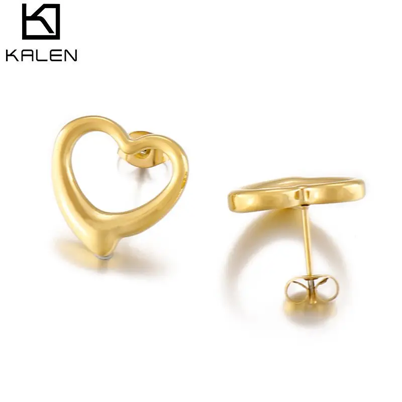 

Kalen Simple Design Silver Color Hollow Heart Drop Earrings For Women New Brand Fashion Ear Cuff Piercing Dangle Earring Gift