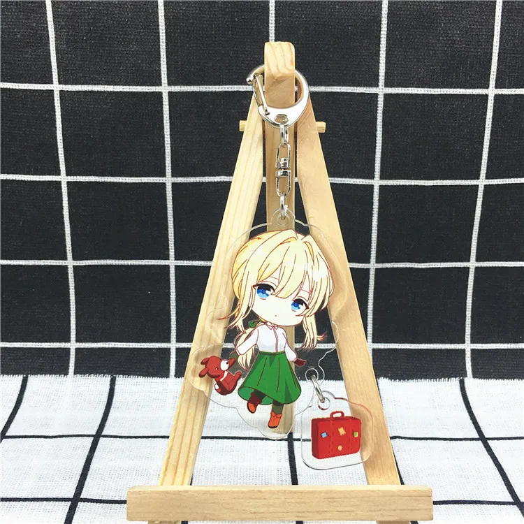 1 Фиолетовый эвергарден аниме акриловый брелок Модный Милый Забавный porte clefs сумка Подвеска ювелирные изделия аксессуары brelok do kluczy детские игрушки - Цвет: 1