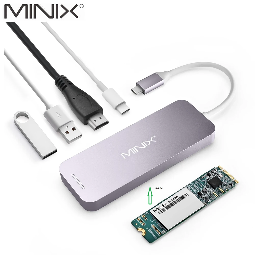 

MINIX NEO C-S2 USB Hub USB-C Multiport SSD Storage Type C Hub HDMI USB 3.0 120G/240G high-speed transfers All In One for MacBook