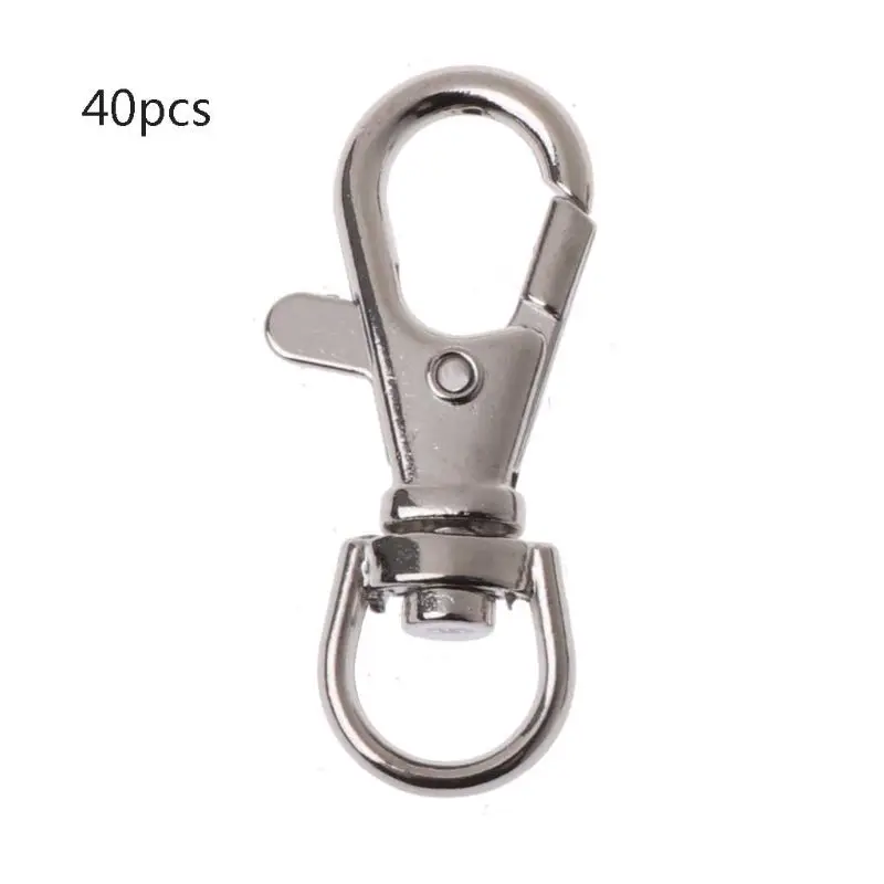 X9FD 40 шт. Античная латунная застежка крючок Поворотный кольцо для ключей карабин