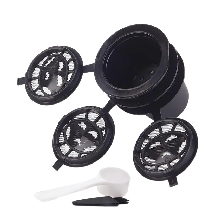 

3pcs Reusable Refillable Coffee Capsule Filters for Nespresso with Spoon and Brush Refillable Filters Baskets Pod Soft Taste 1