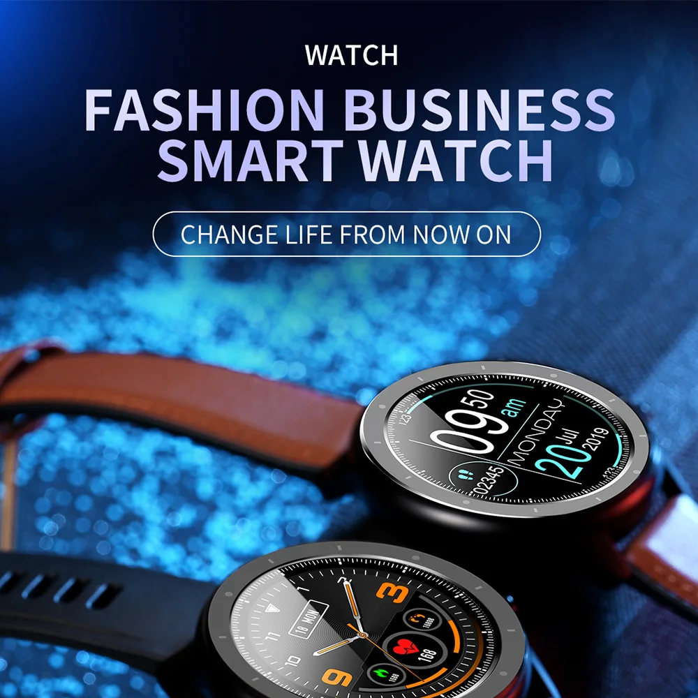 F12 Смарт-часы с круглым экраном IP68 водонепроницаемый браслет сердечный ритм