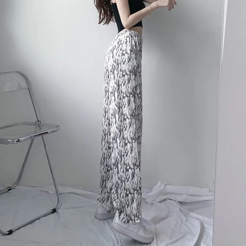 

Pants women's 2021 new summer versatile slim tie dyed wide leg pants high waist versatile casual pants women's pants fashion