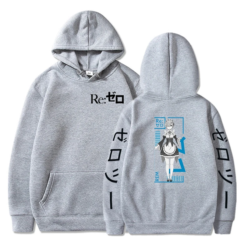 Толстовка с капюшоном в стиле Харадзюку худи надписью Re:Zero Start Life From Zero In New World