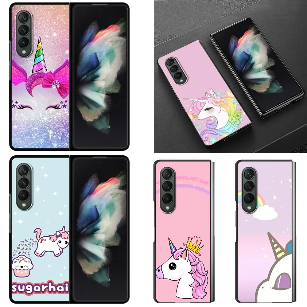 

Shell For Samsung Galaxy Z Fold3 5G Hard Plastic Slim Cover Ultra-thin anti-drop For Galaxy Z Fold 3 Phone Case My Unicorn Girl